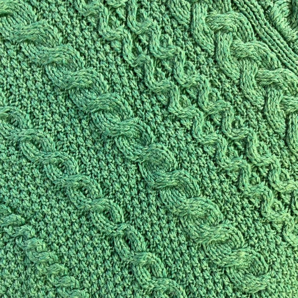 NWT Aran Crafts Kids Green Marl Merino Wool Poncho L Made in Ireland Cable Knit‎